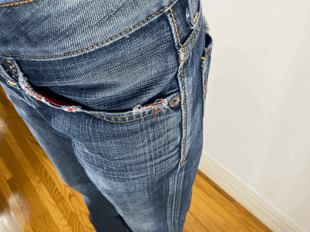 Edwin Blue Distressed Jeans, S/M