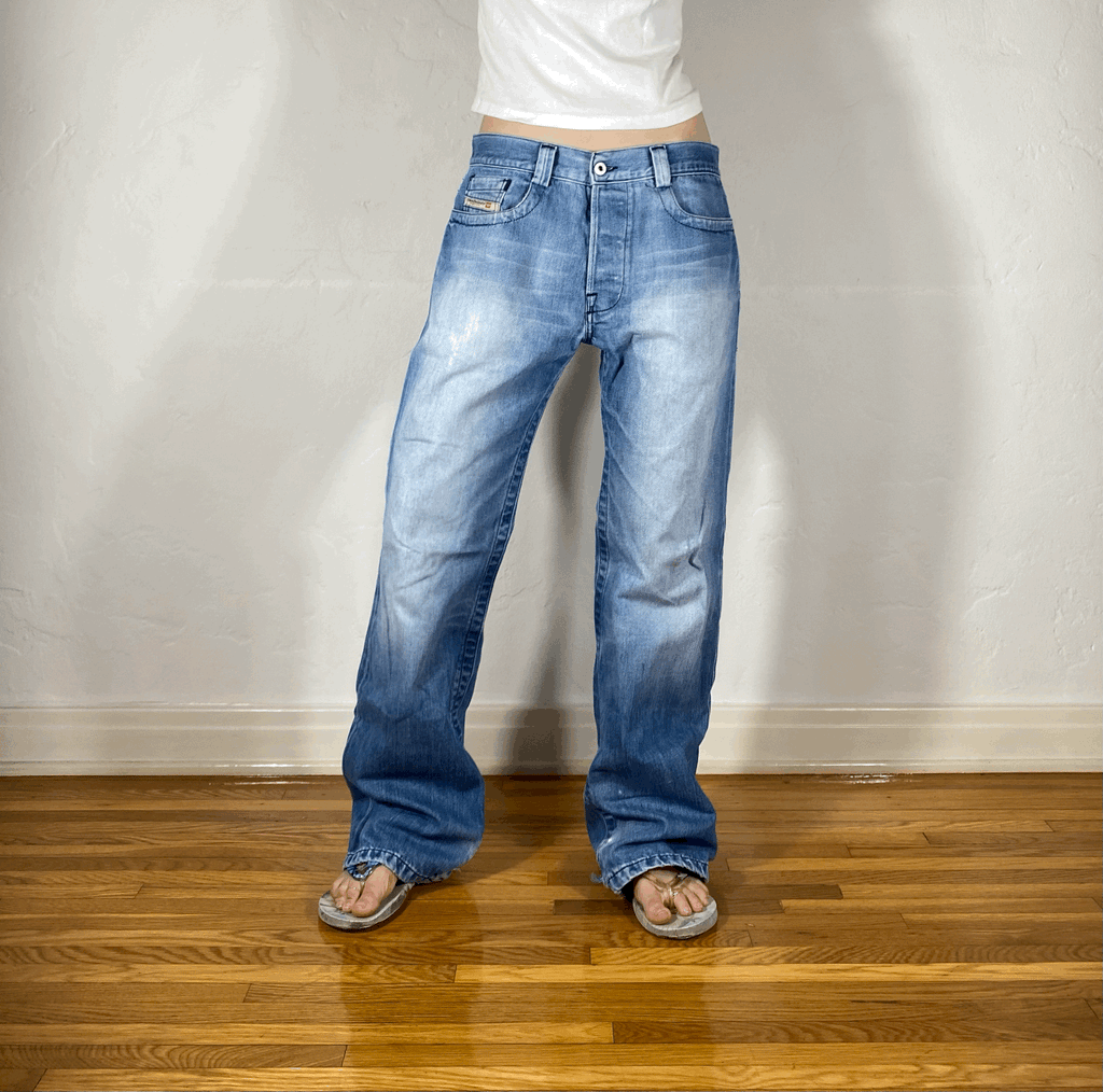 Diesel Light Blue Baggy Jeans, L