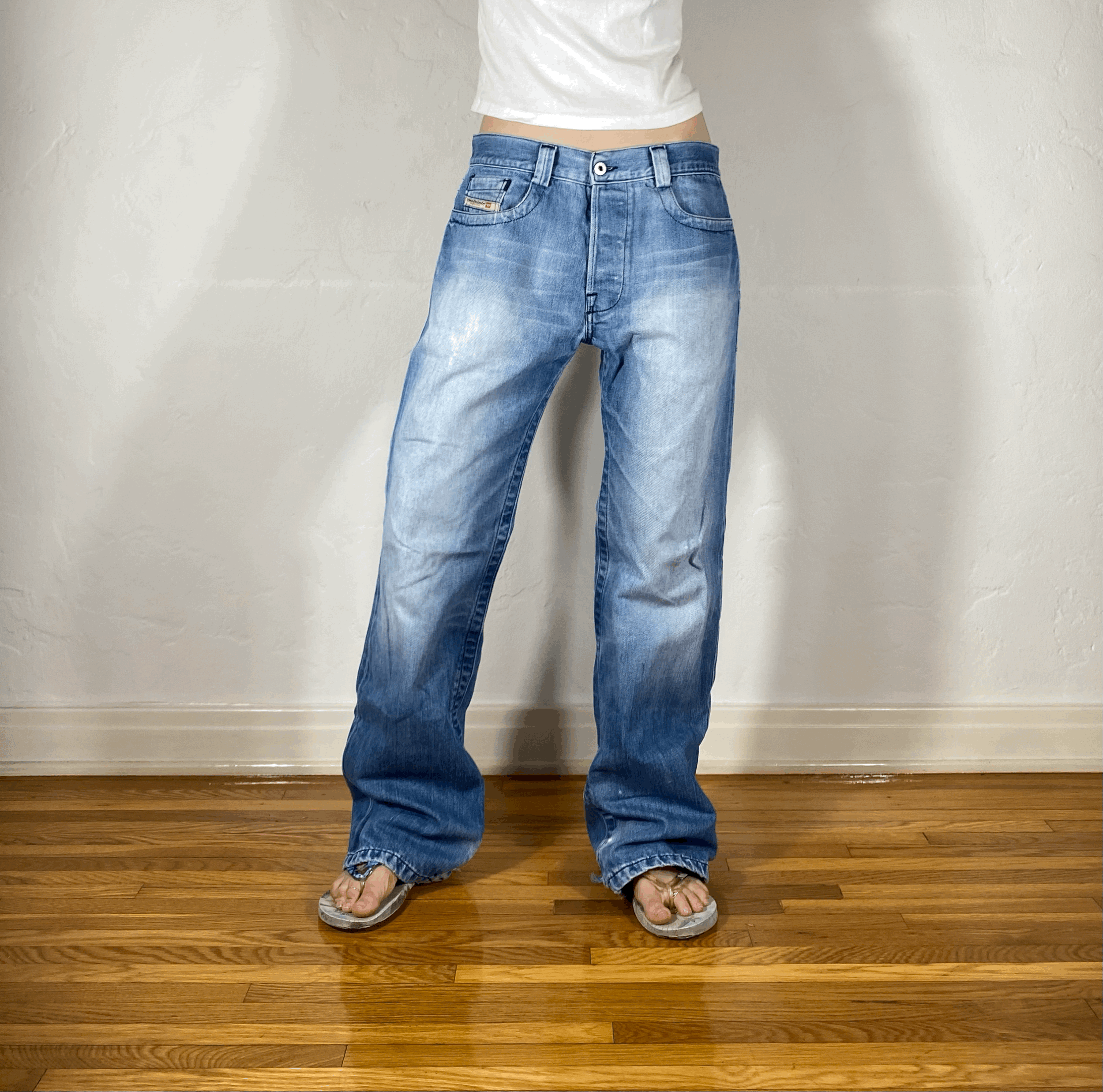 Diesel Light Blue Baggy Jeans, L