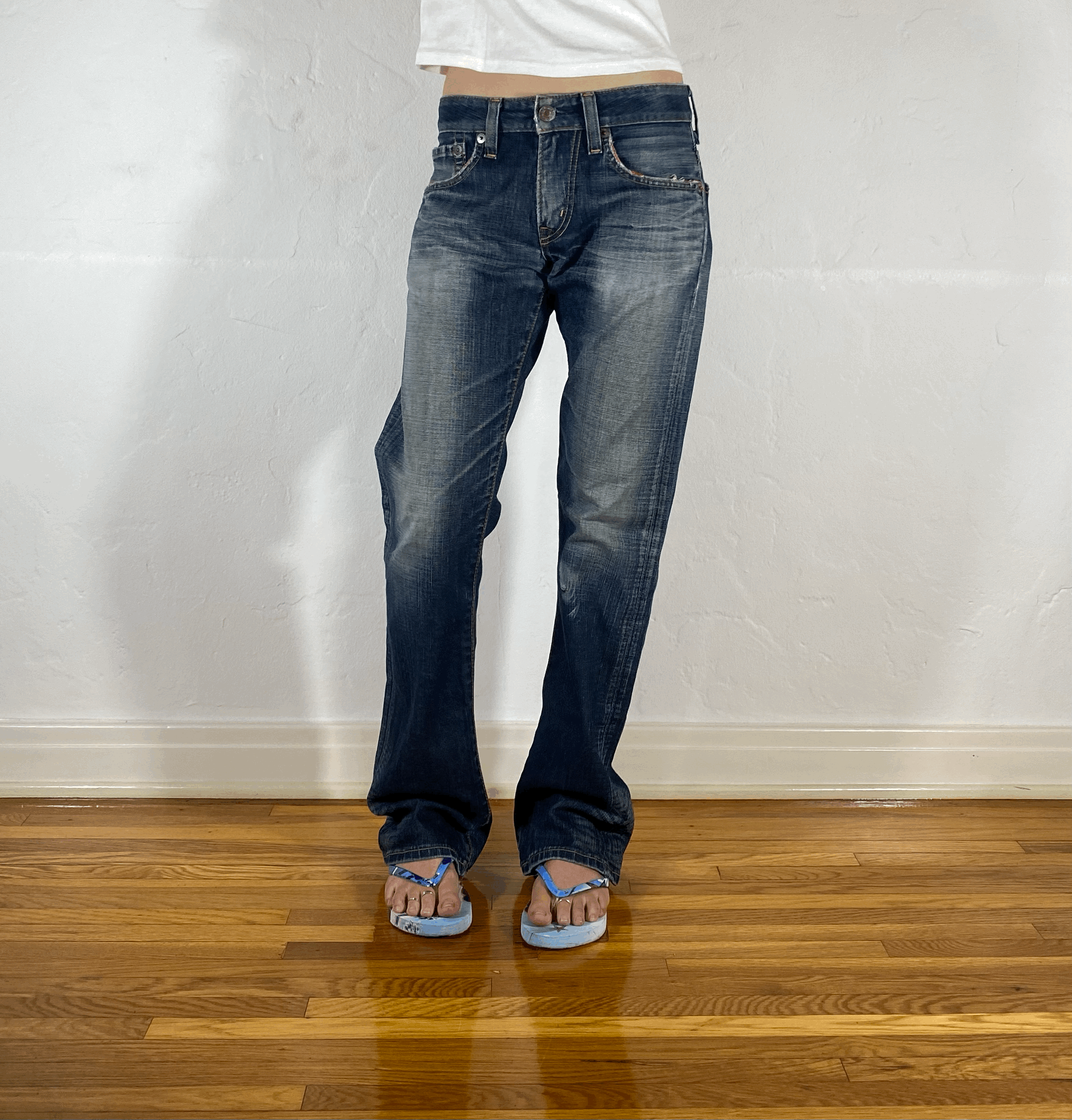 Edwin Blue Distressed Jeans, M