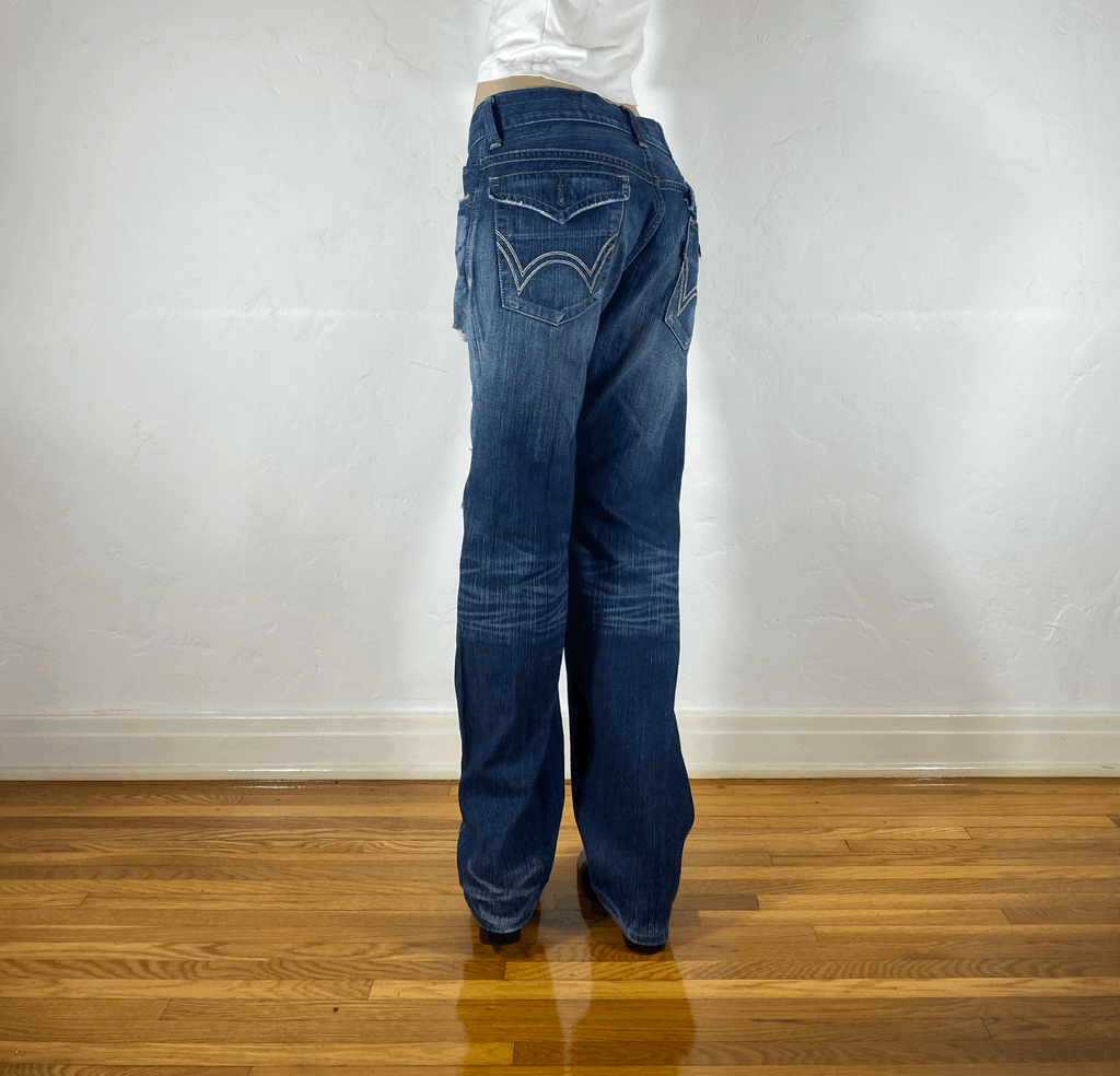Edwin Blue Rainbow Stitch Jeans, M