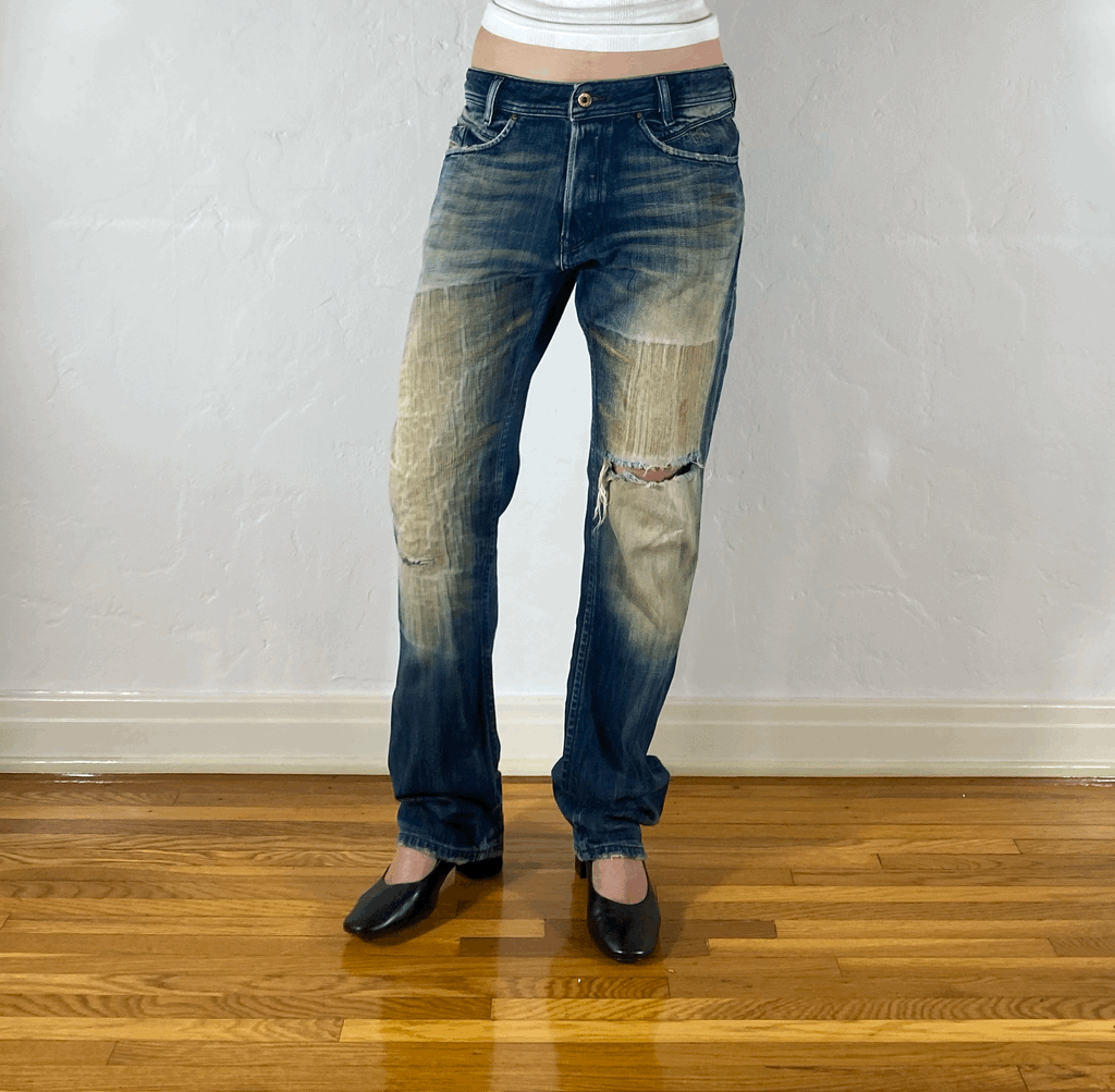 Diesel Textured Ombre Jeans, L