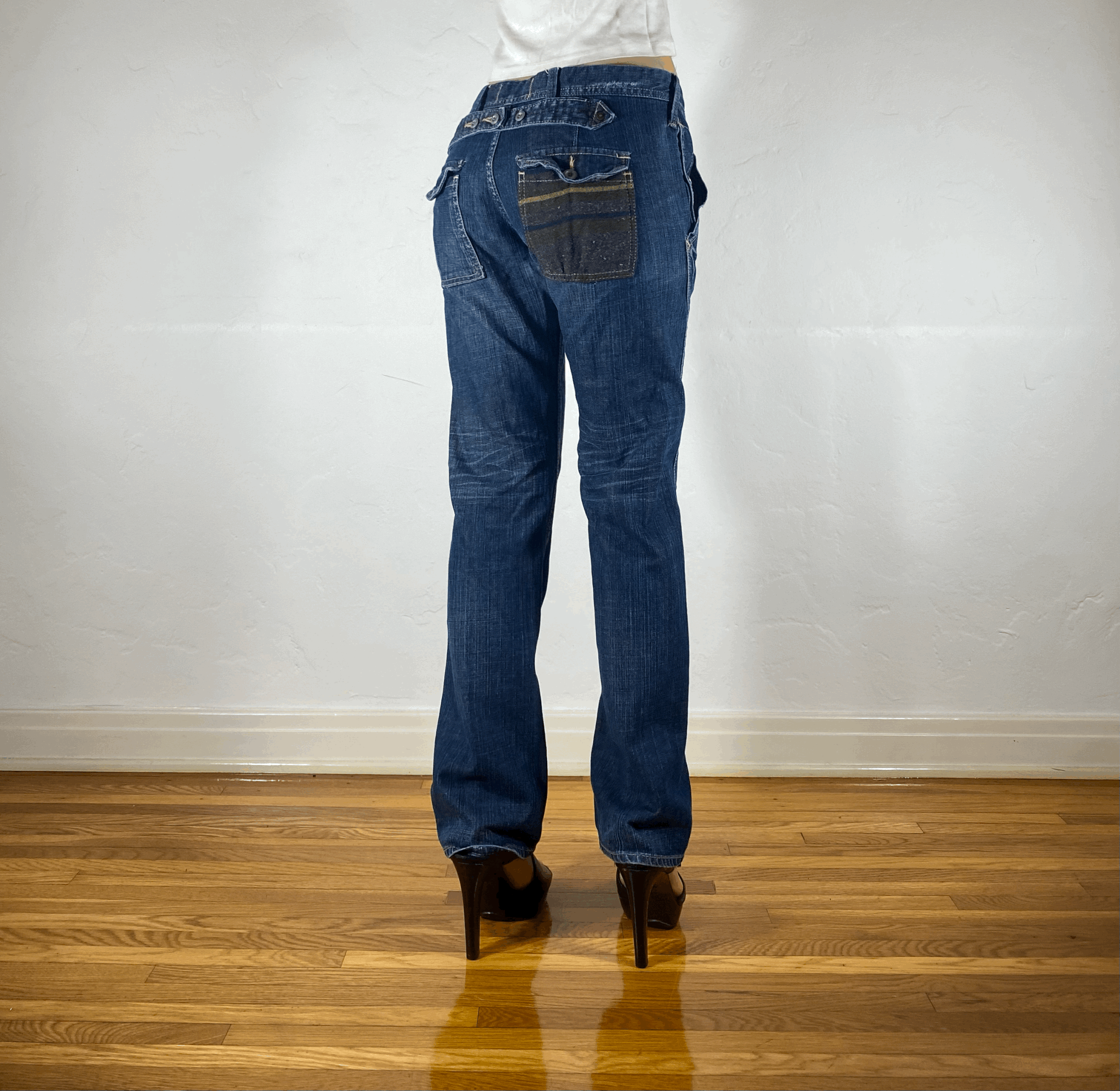 Japanese Cinch Back Pocket Jeans, S/M