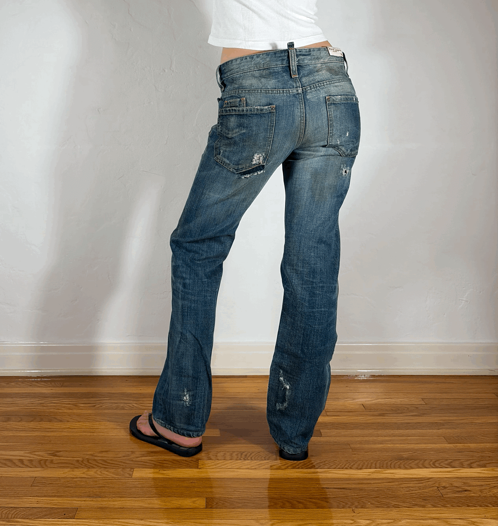 Dsquared Distressed Ripped and Repaired Jeans, M/L