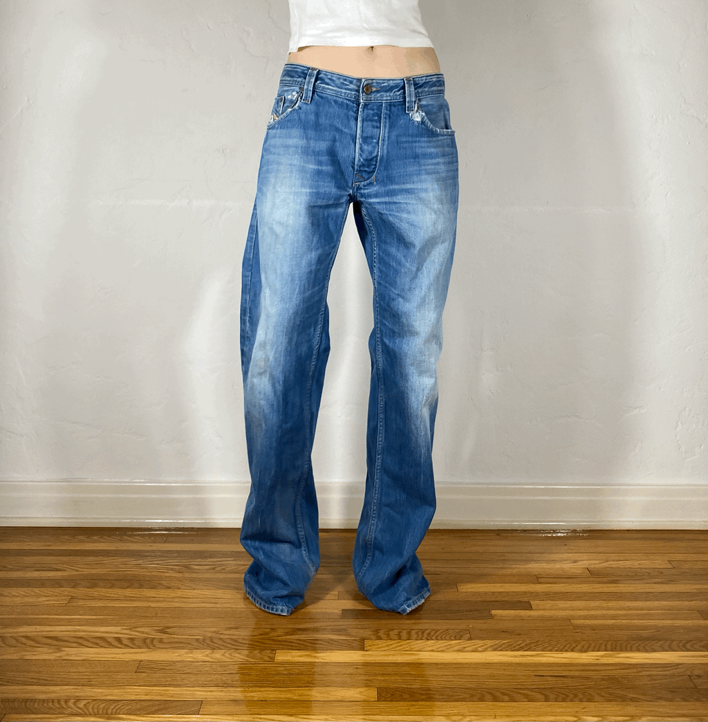 Diesel Relaxed Blue Jeans, XL