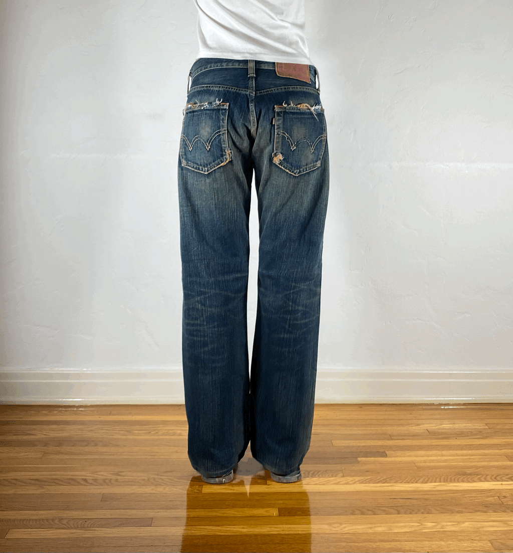 Edwin Unique Blue Baggy Jeans, S/M