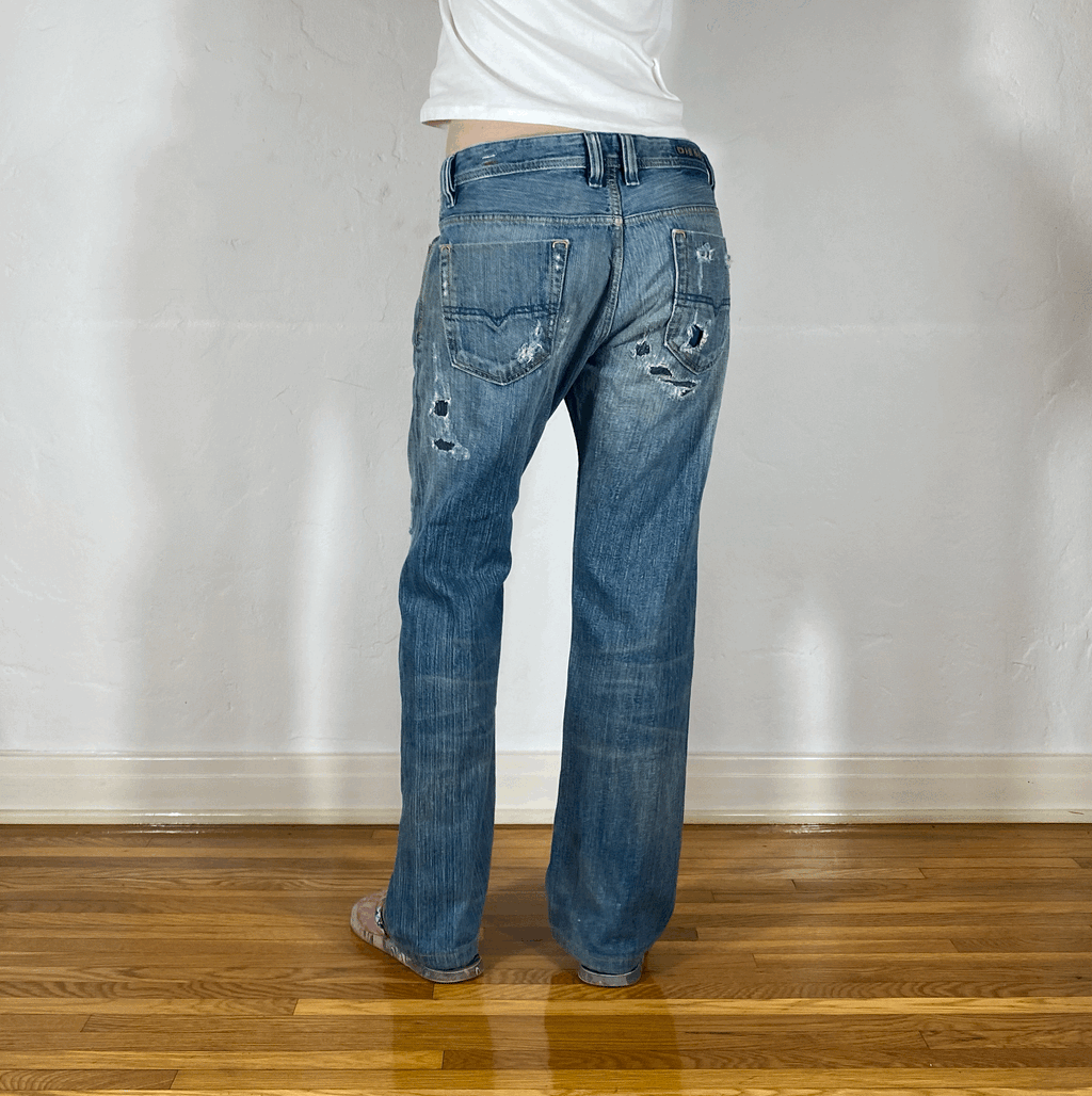 Diesel Ripped and Repaired Jeans, M