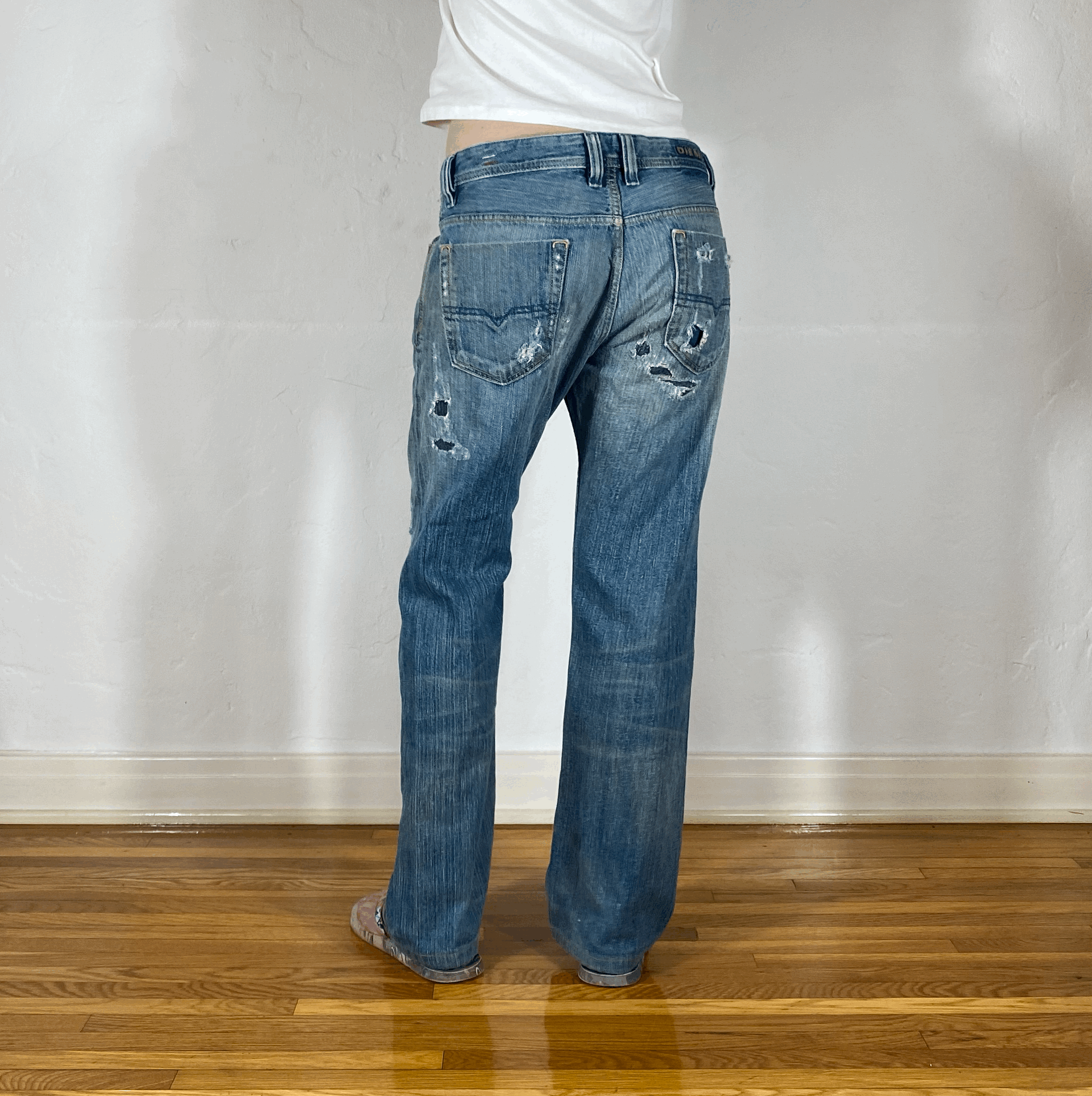 Diesel Ripped and Repaired Jeans, M