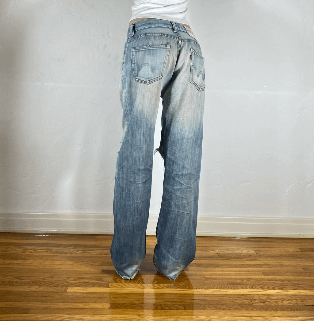 Edwin Faded Blue Baggy Jeans, M