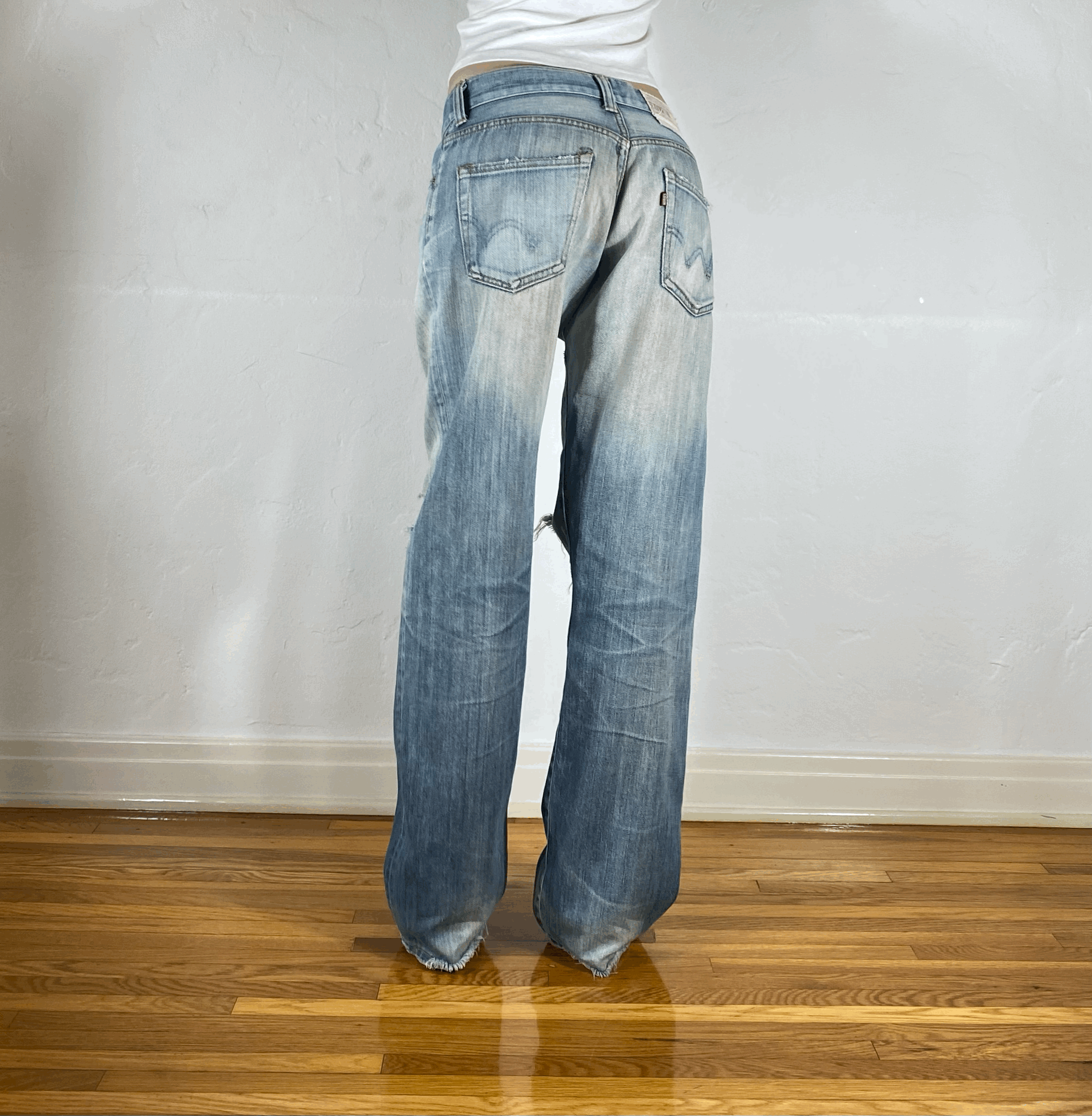 Edwin Faded Blue Baggy Jeans, M