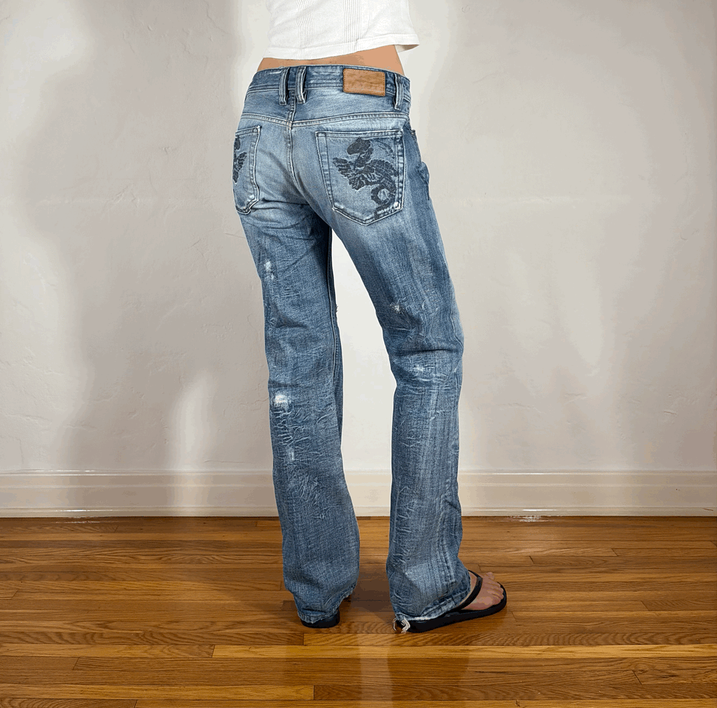 Diesel Ripped and Repaired Jeans, M