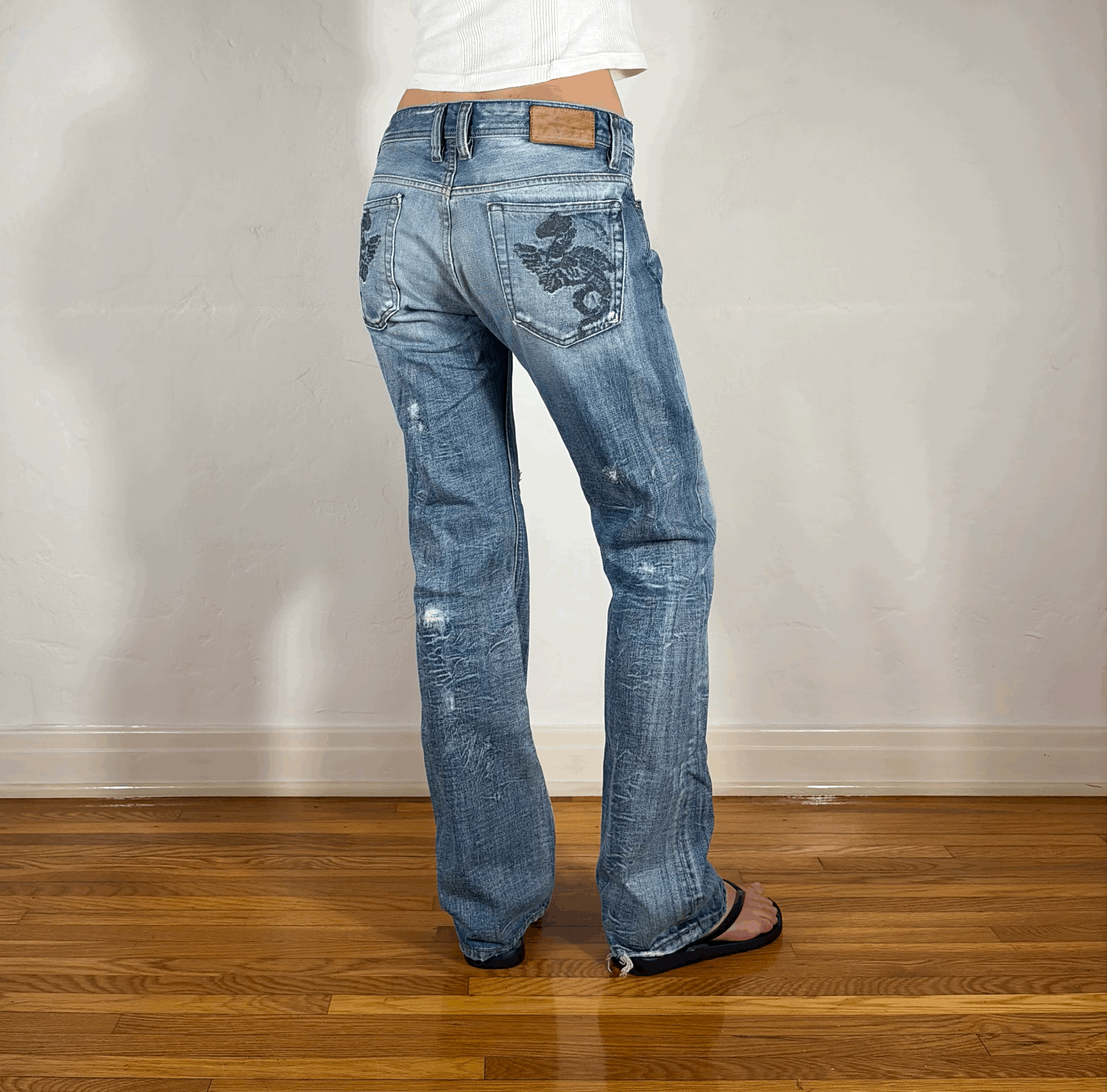Diesel Ripped and Repaired Jeans, M