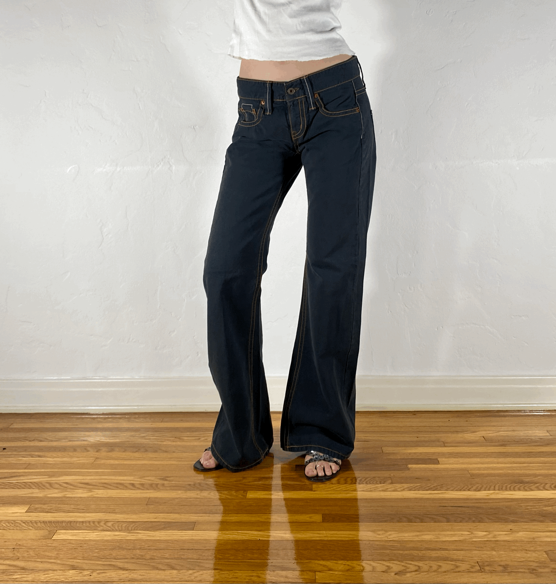 Edwin Black and Orange Stitch Jeans, S/ M