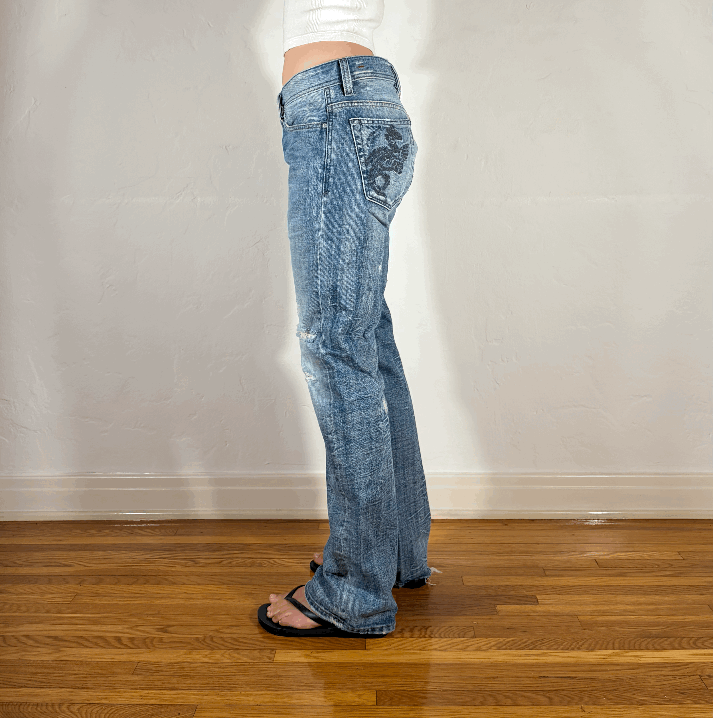 Diesel Ripped and Repaired Jeans, M