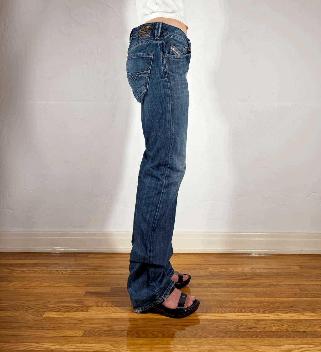 Diesel Relaxed Blue Distressed Jeans, S/M