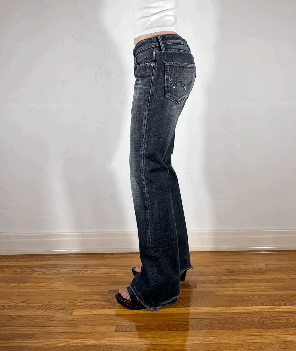 Soft Dark Gray/Black Jeans, S/M