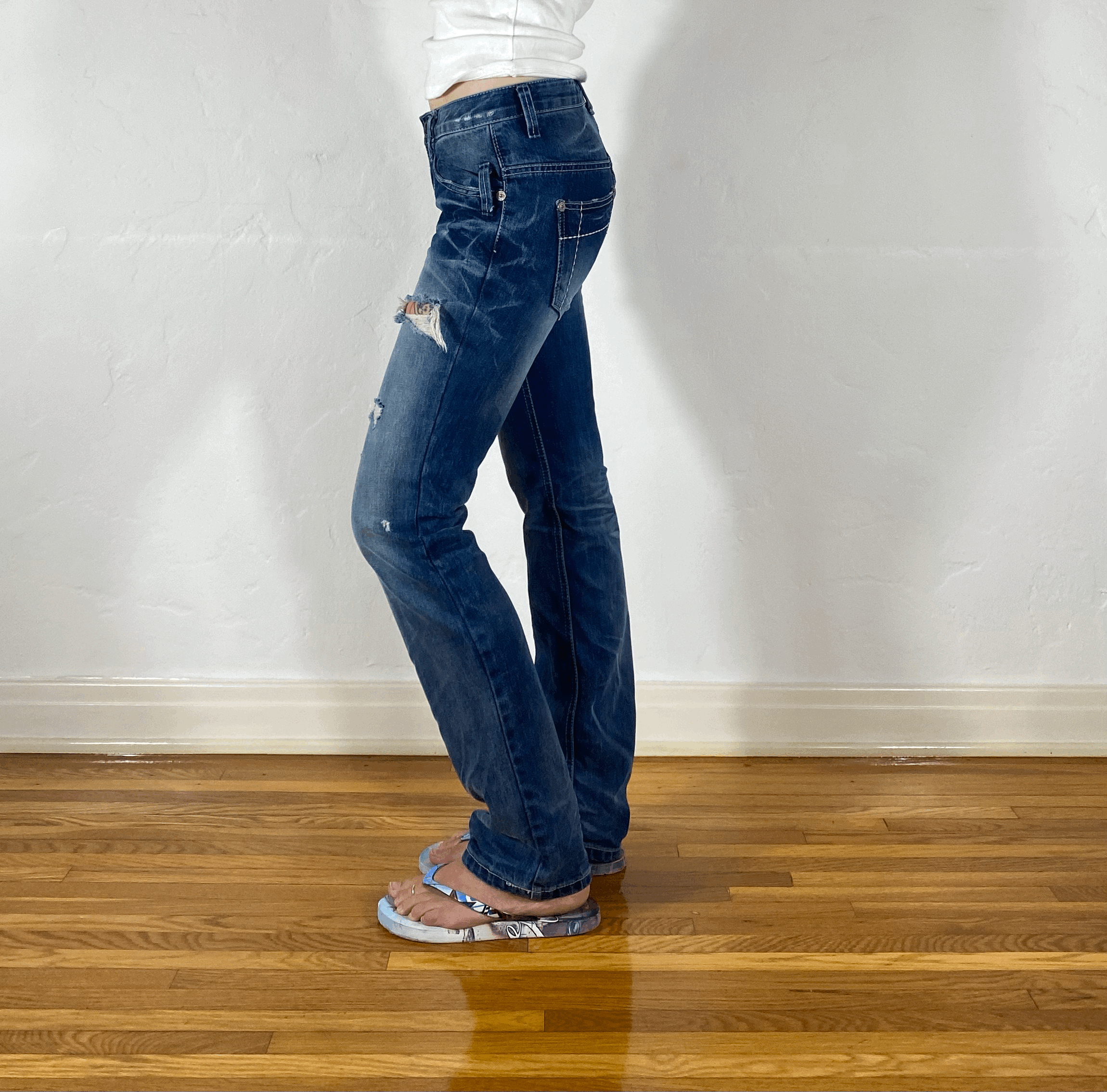 Lolita Distressed Blue Jeans, XS/S