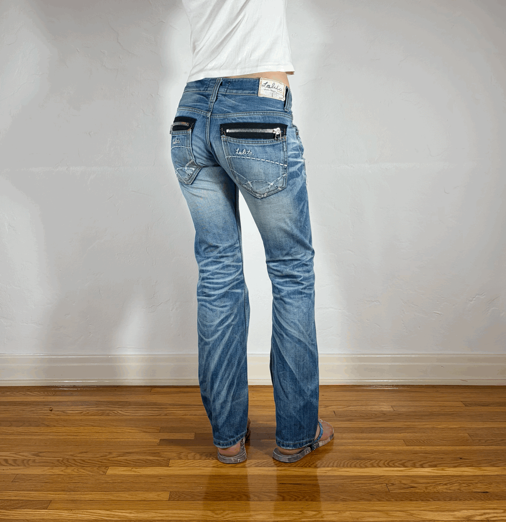 Lolita Ripped And Repaired Zipper Jeans, S