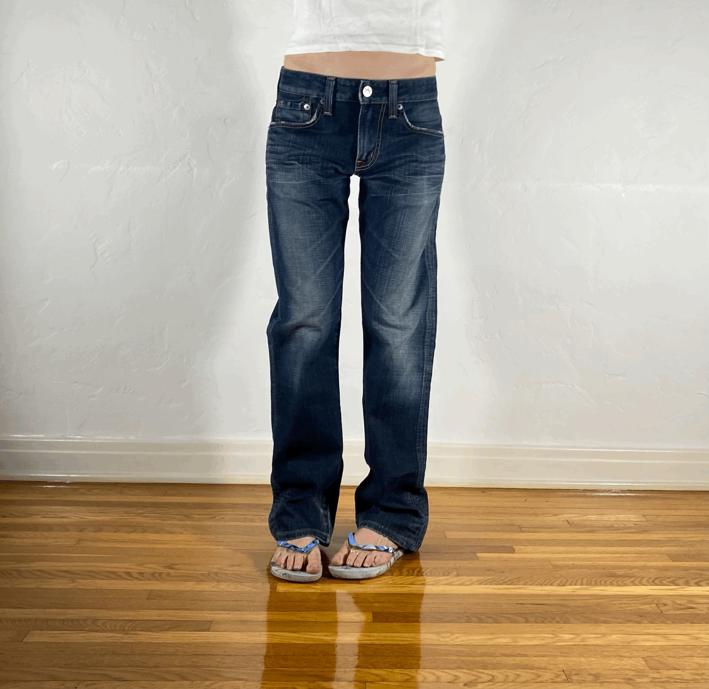 Edwin Blue Distressed Jeans, S/M