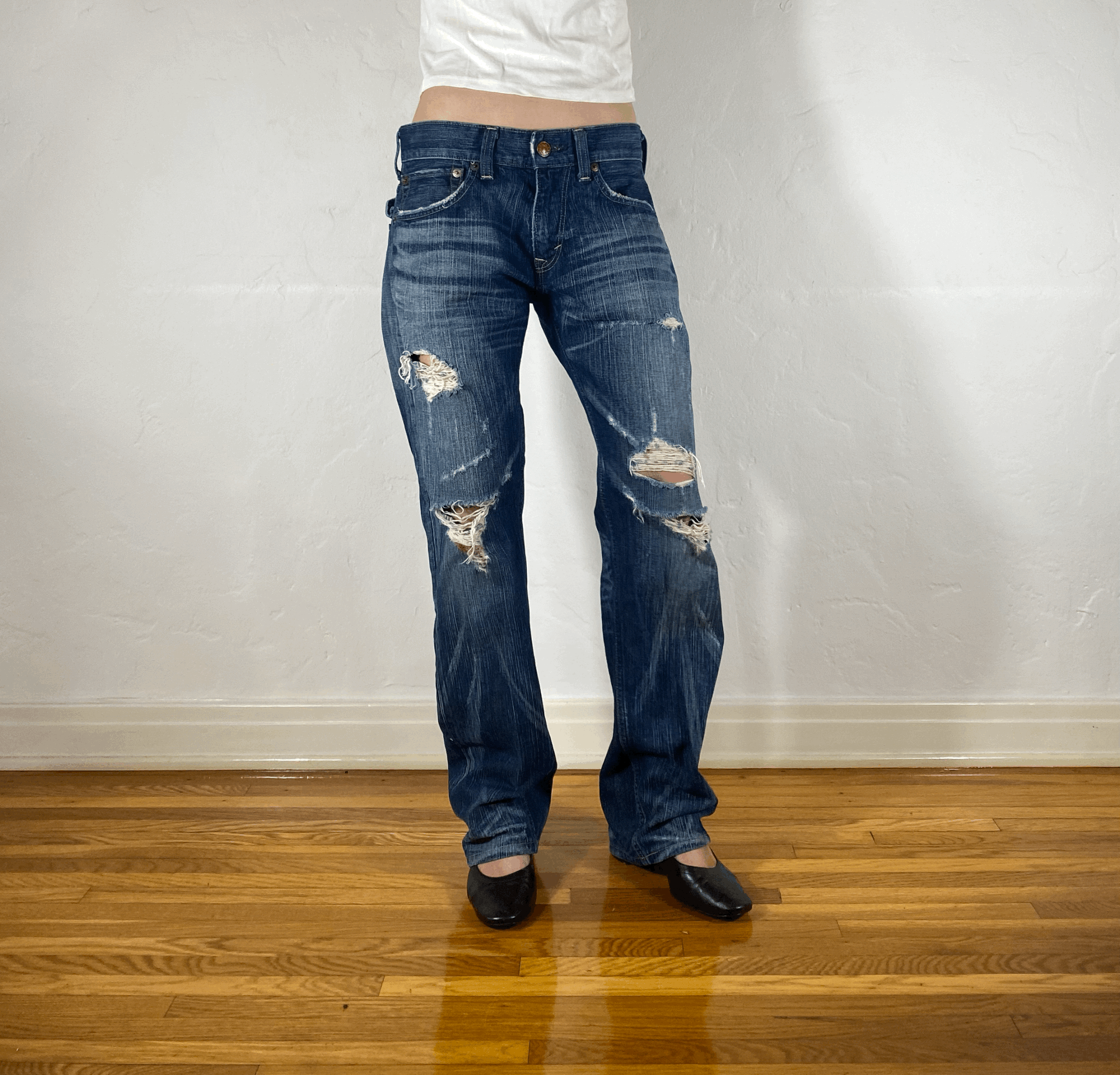 Edwin Blue Rainbow Stitch Jeans, M