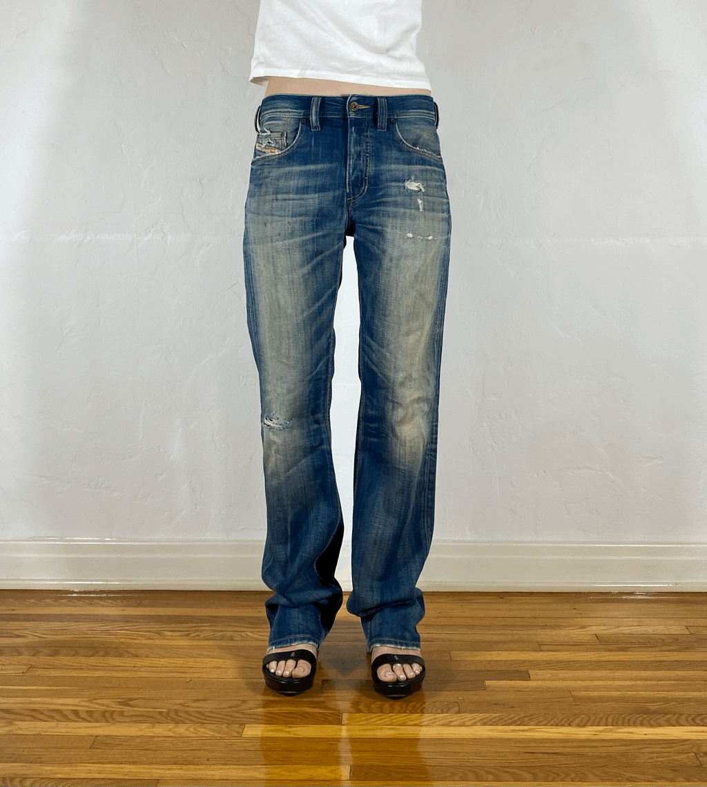 Diesel Relaxed Blue-ish Green Jeans, M