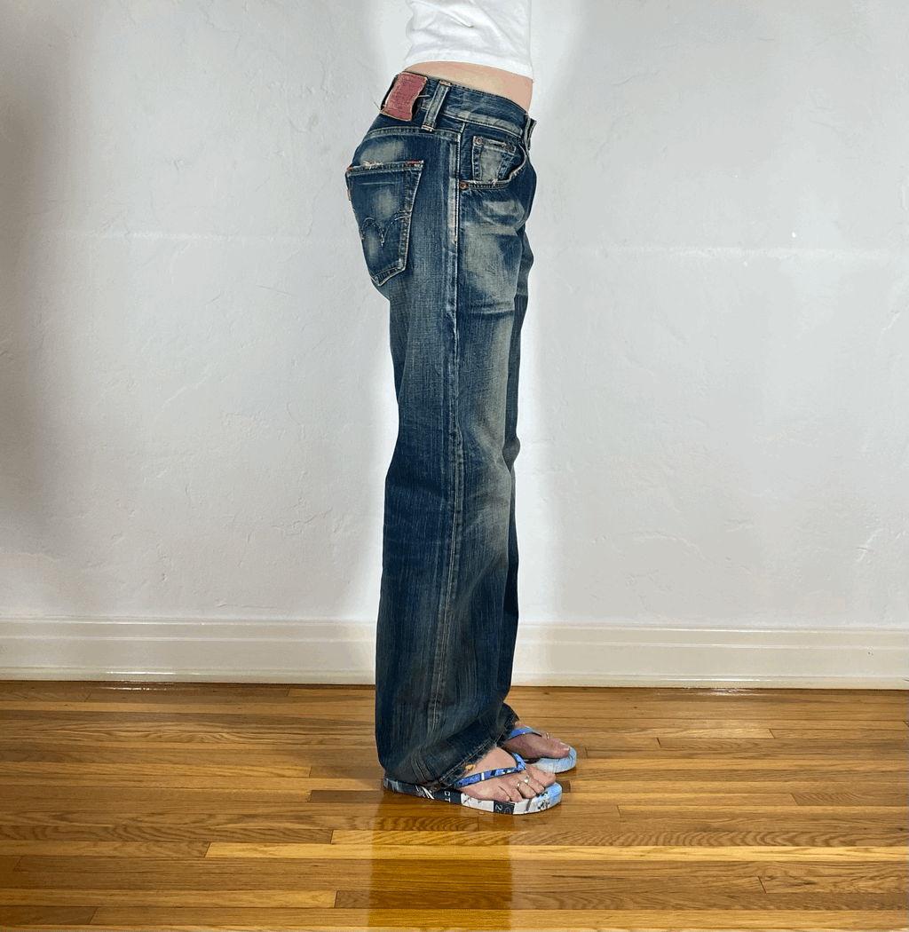 Edwin Unique Blue Baggy Jeans, S