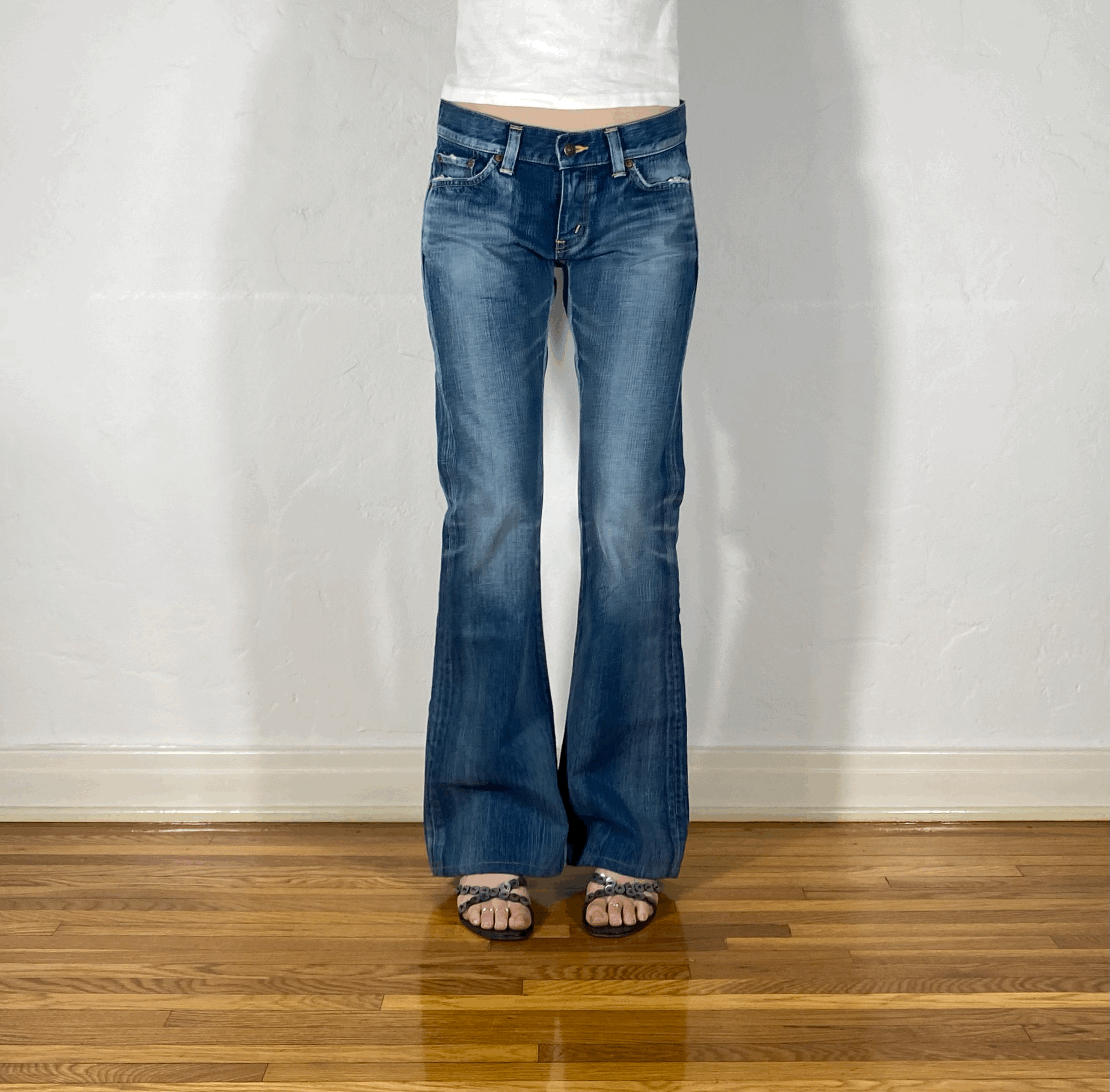 Aqua Blue Flare Jeans, S