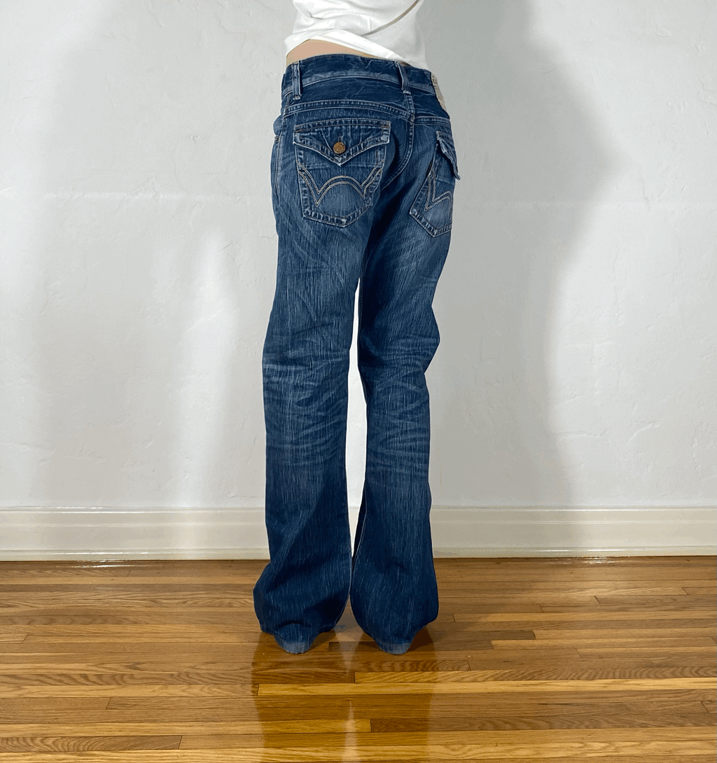 Edwin Blue Flare Jeans, S/M