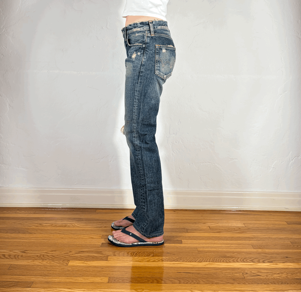 Soft Baggy Distressed Jeans, S