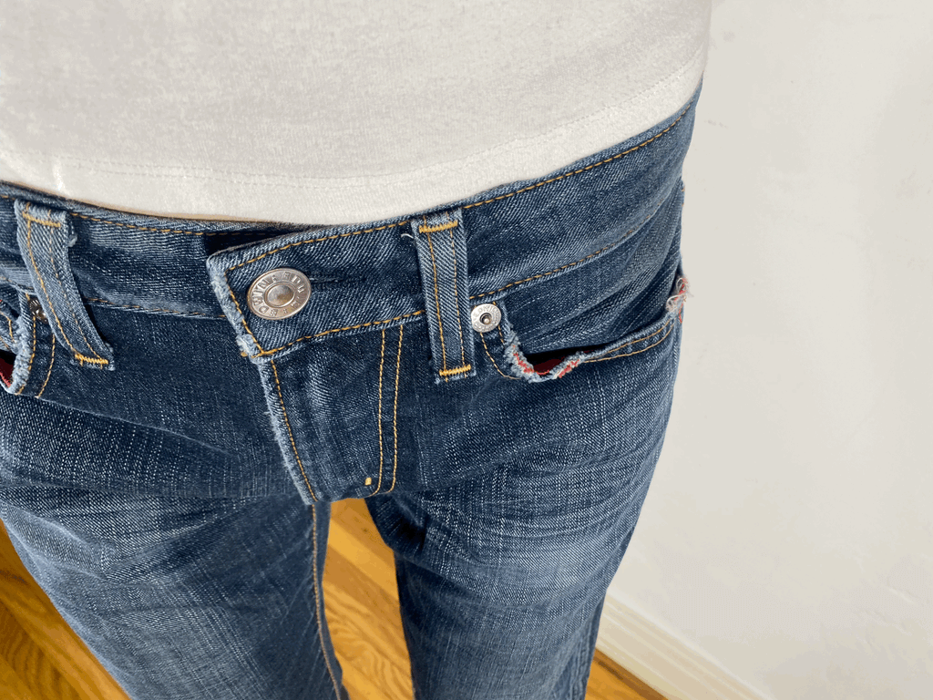 Edwin Blue Distressed Jeans, S/M