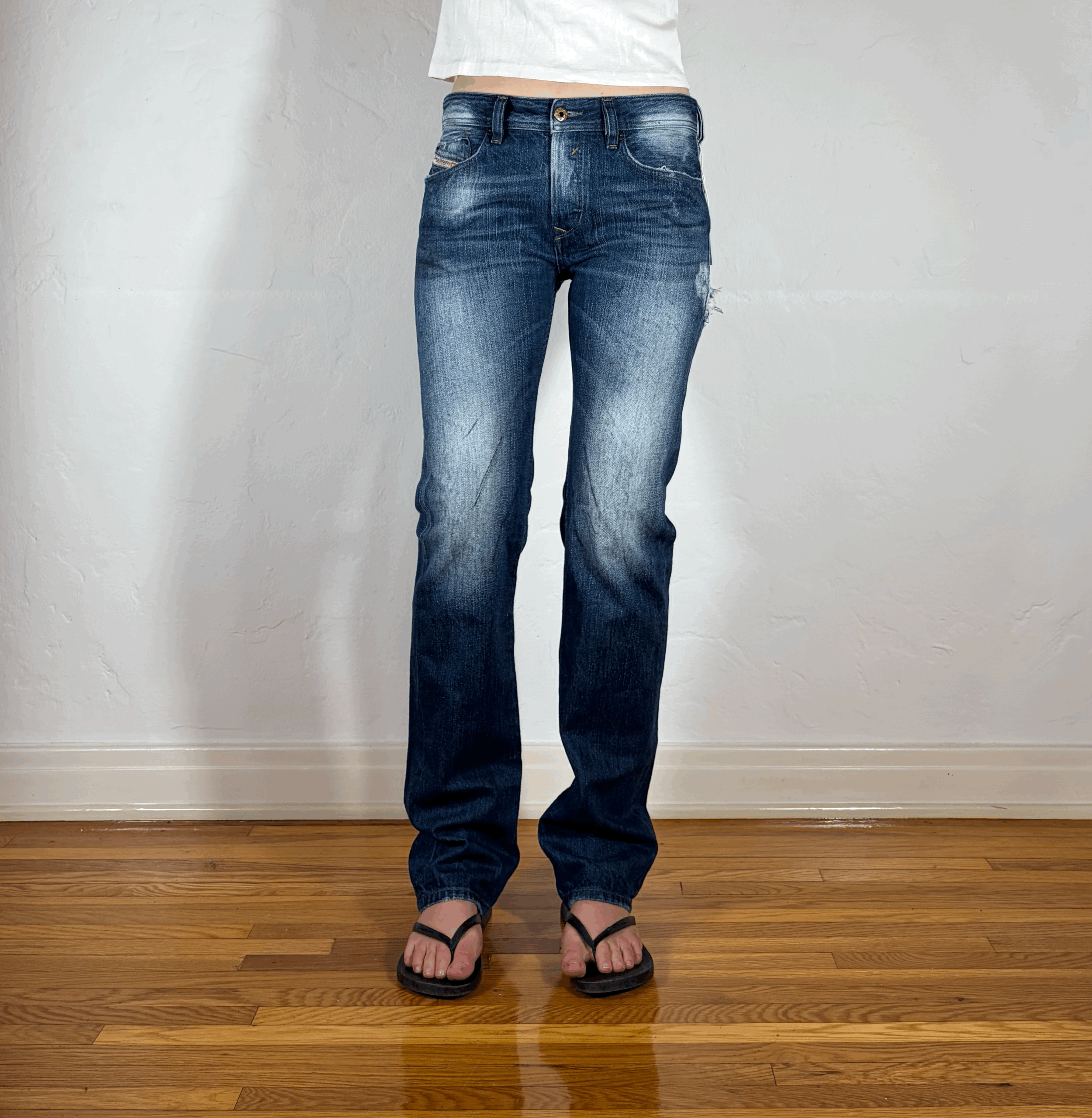 Diesel Relaxed Ripped and Repaired Jeans, S