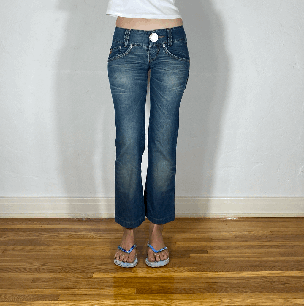 Miss Sixty Big Button Cropped Jeans, XS
