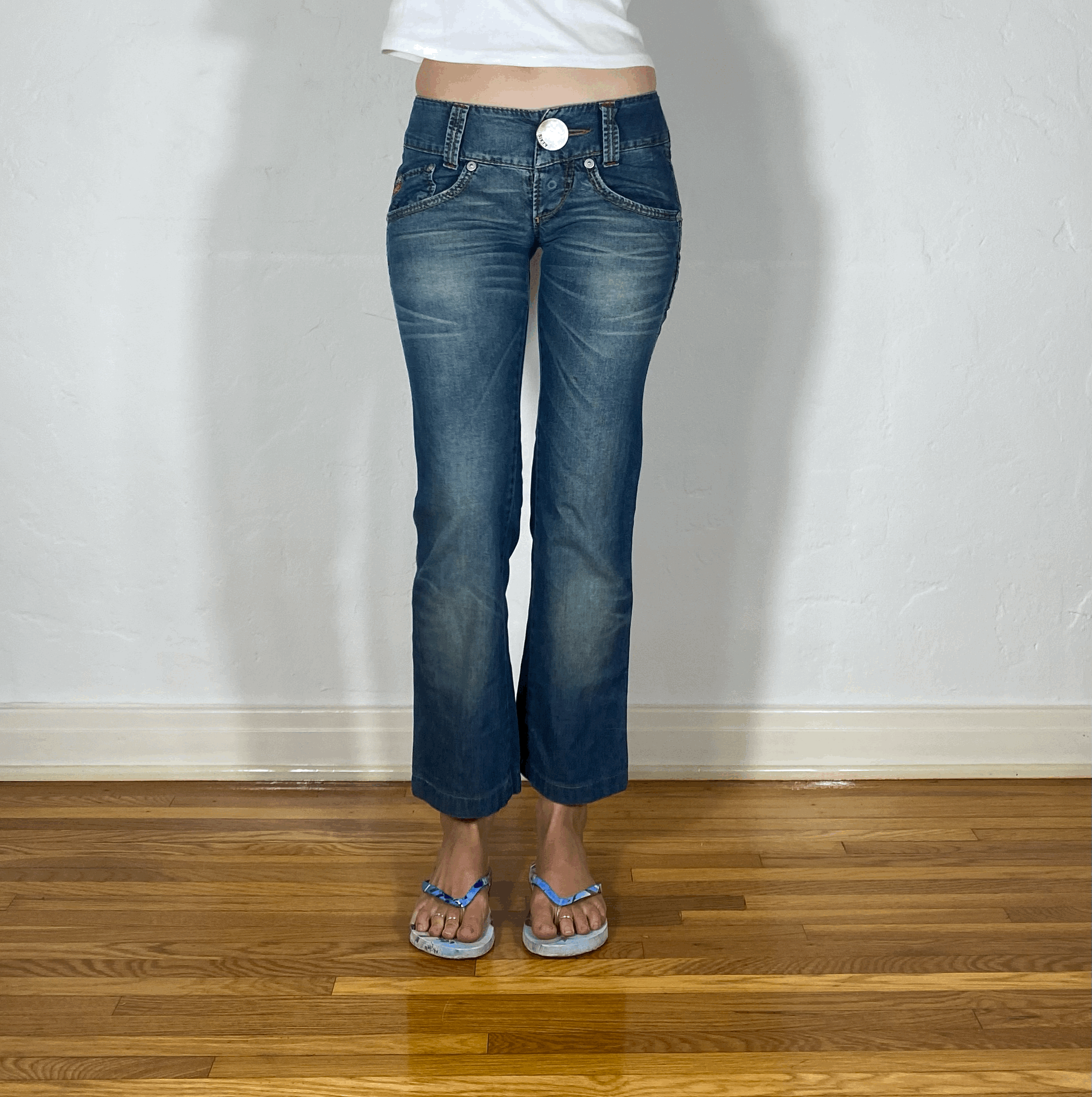 Miss Sixty Big Button Cropped Jeans, XS