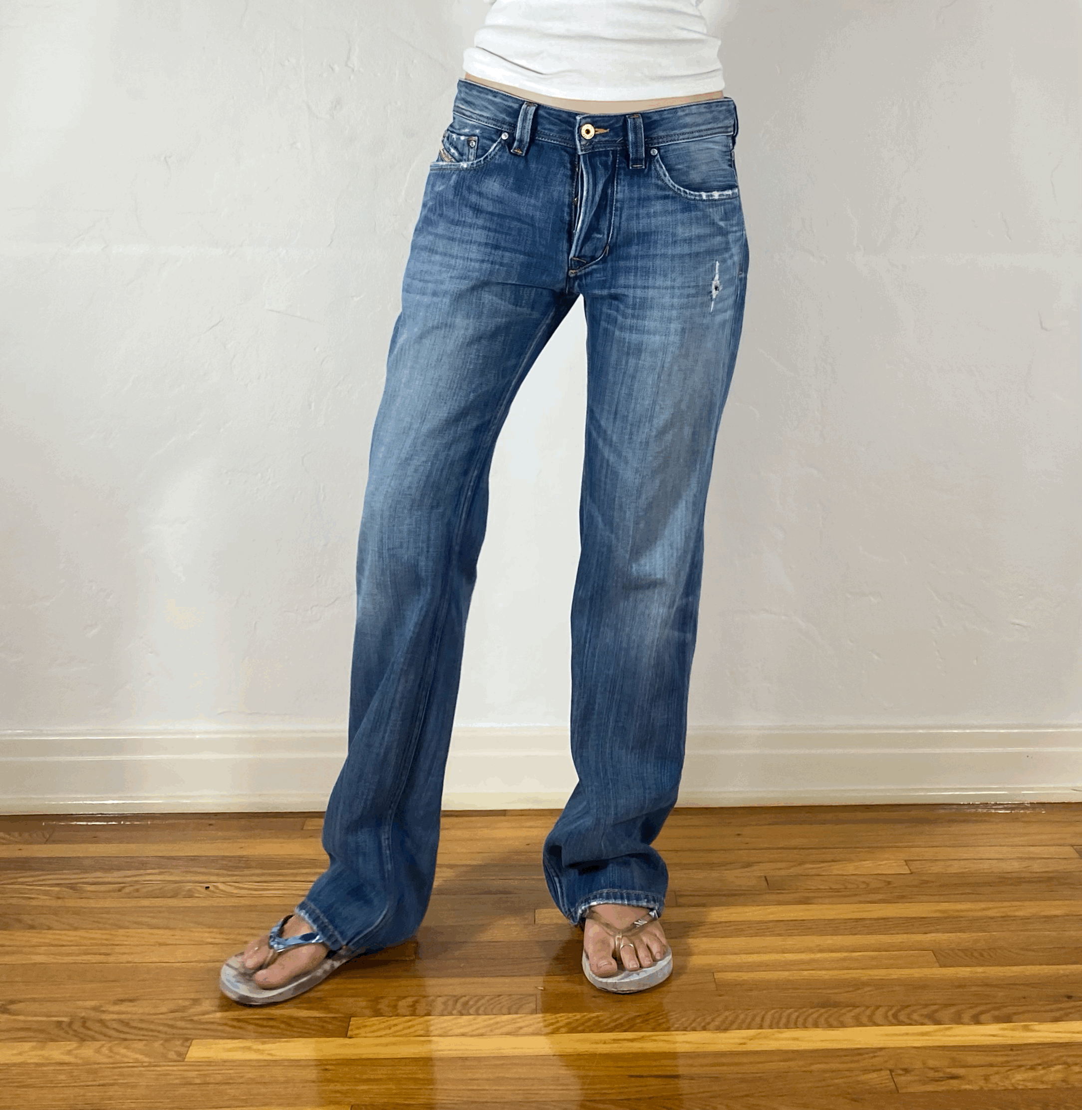Diesel Relaxed Blue Baggy Jeans, M