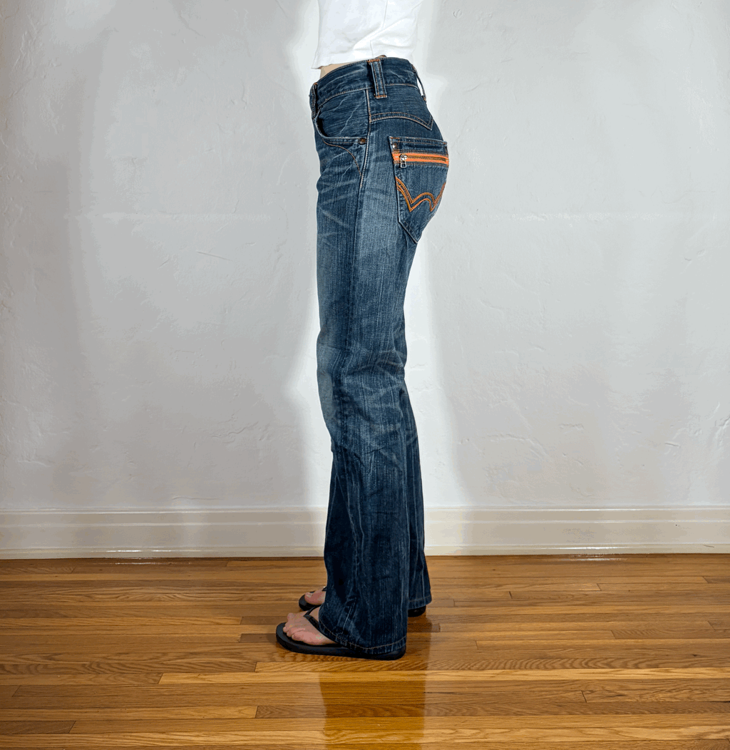 Edwin Orange Stitch Dark Blue Jeans, S
