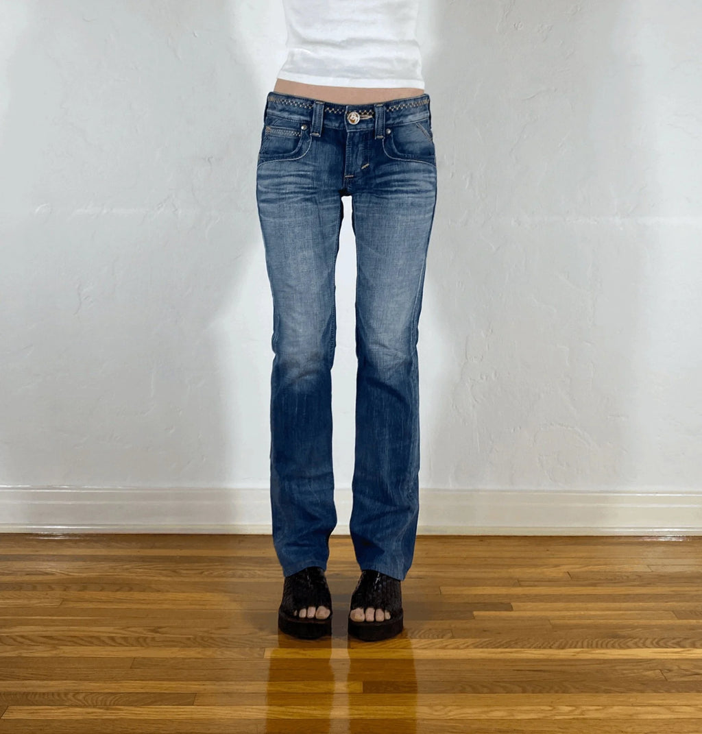 Edwin Off Stitch Light Wash Jeans, S