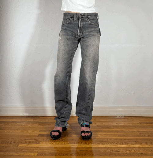 Denime Vintage Faded Gray Jeans, S