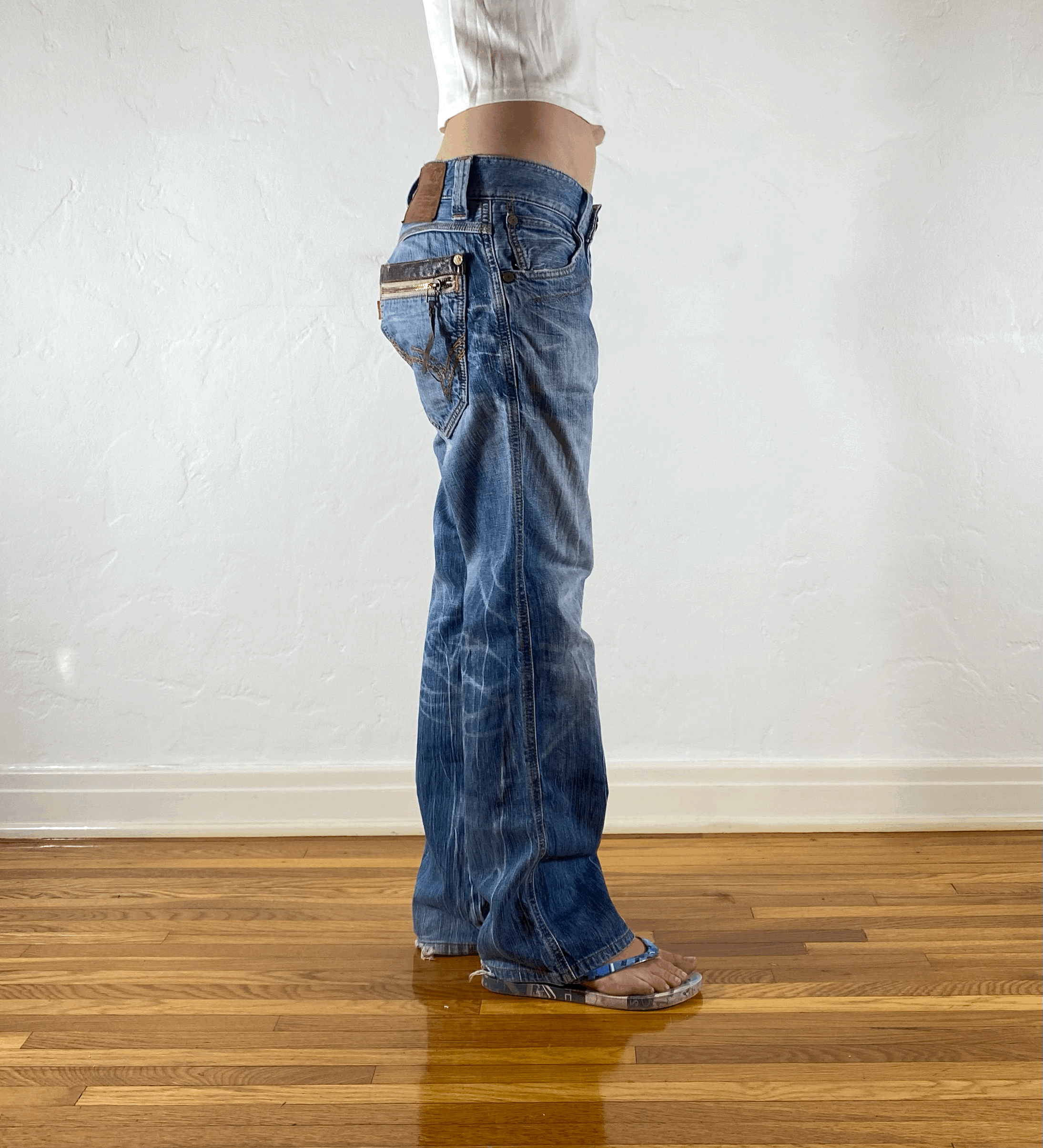 Edwin Brown and Orange Stitch Tiger Jeans, M