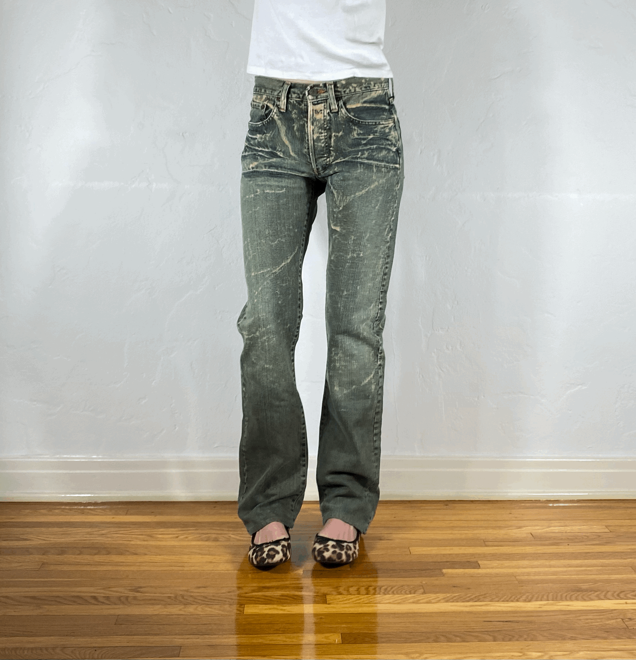 Japanese Chemical Wash Baggy Jeans, S