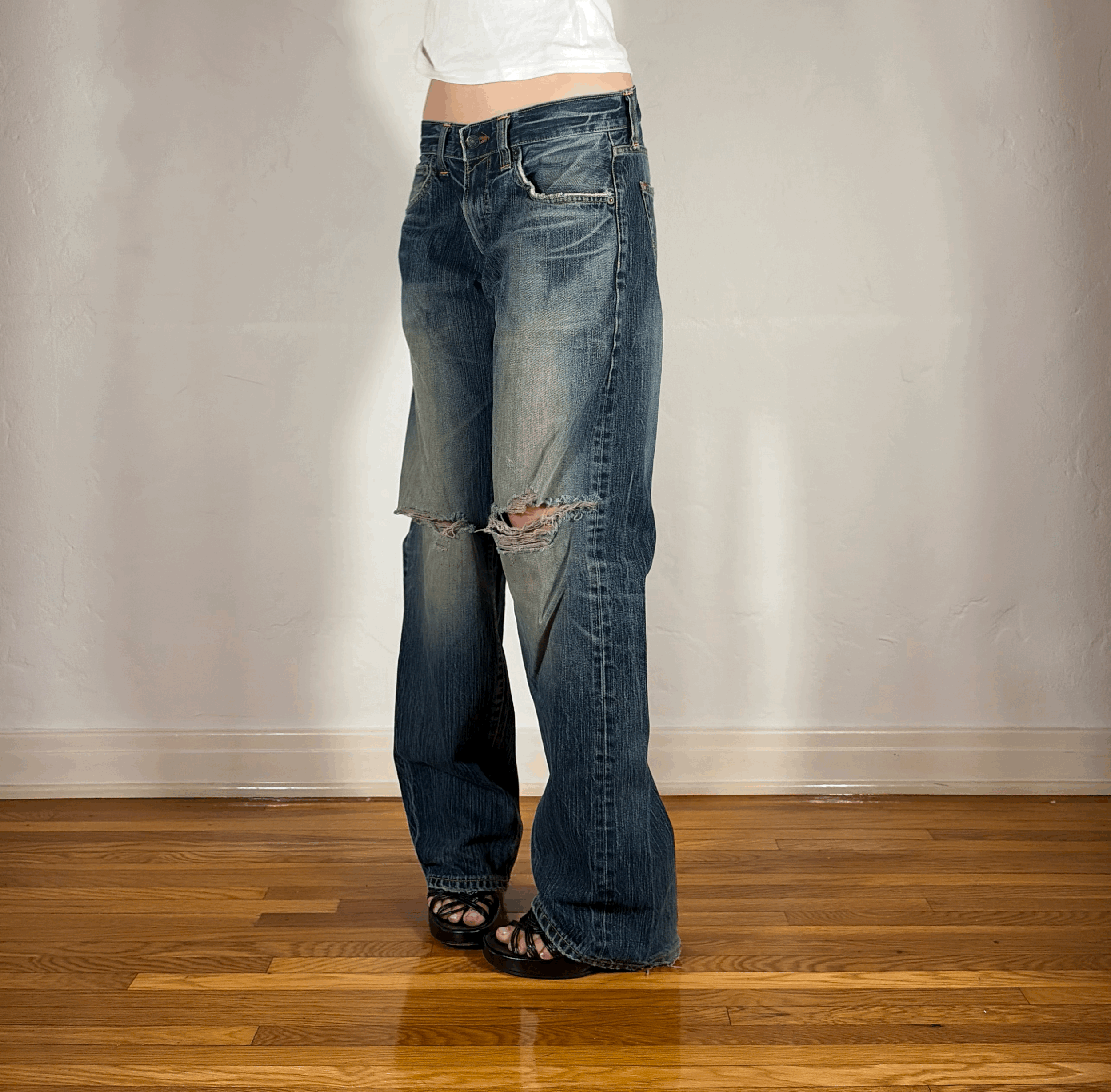 Edwin Unique Blue Baggy Jeans, M