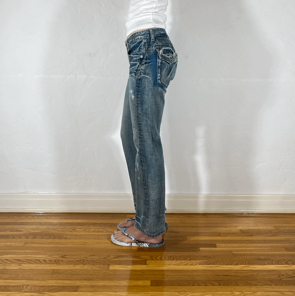 Marithe + Francois Girbaud Ripped Pocket Jeans, S