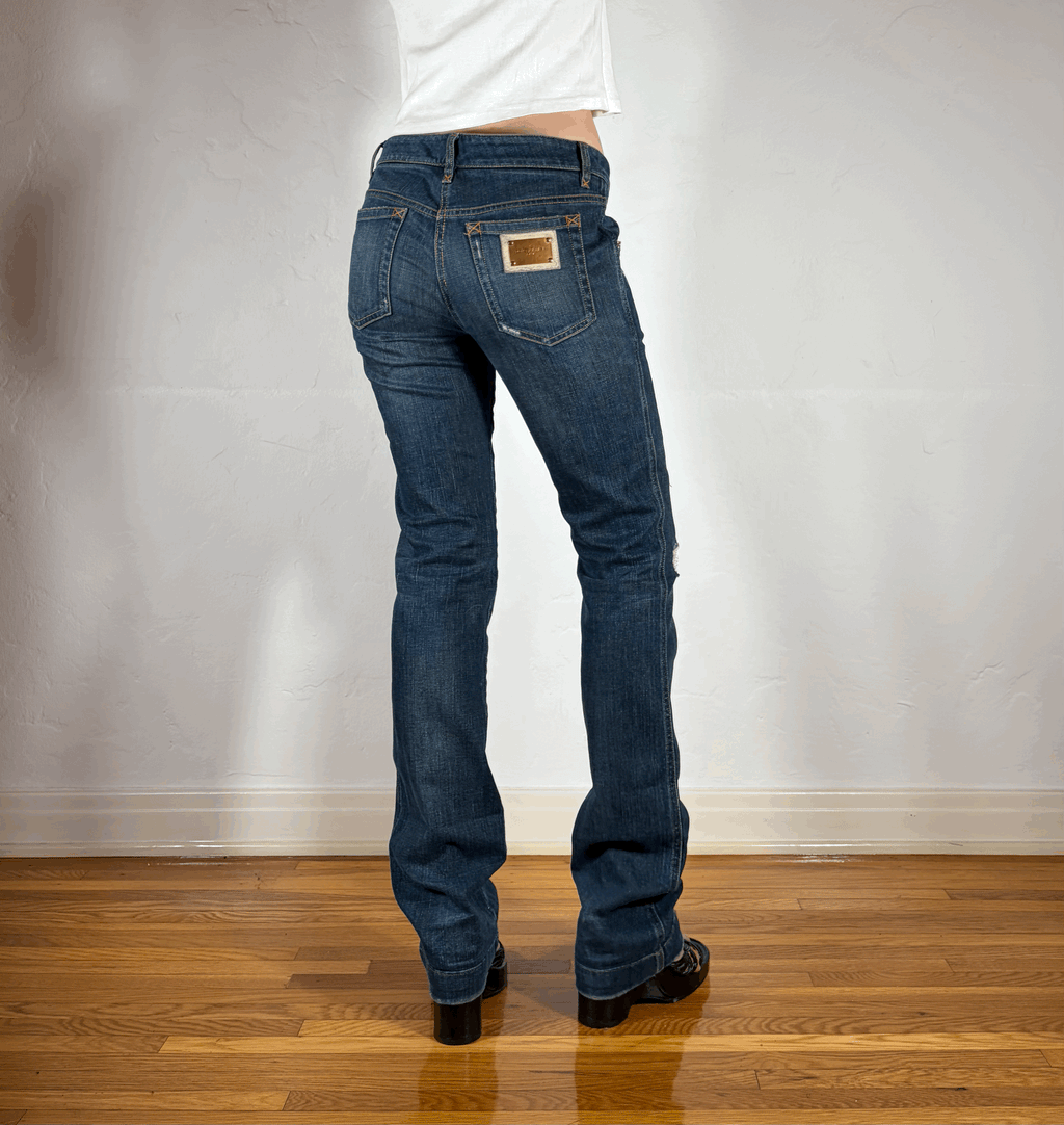 Dolce & Gabbana Leggy Distressed Jeans, S/M