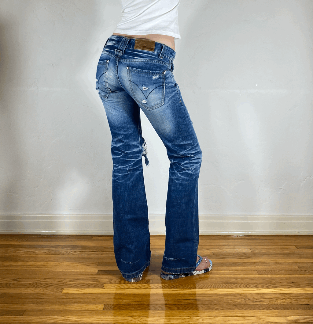 Lolita Ripped Electric Blue Jeans, S