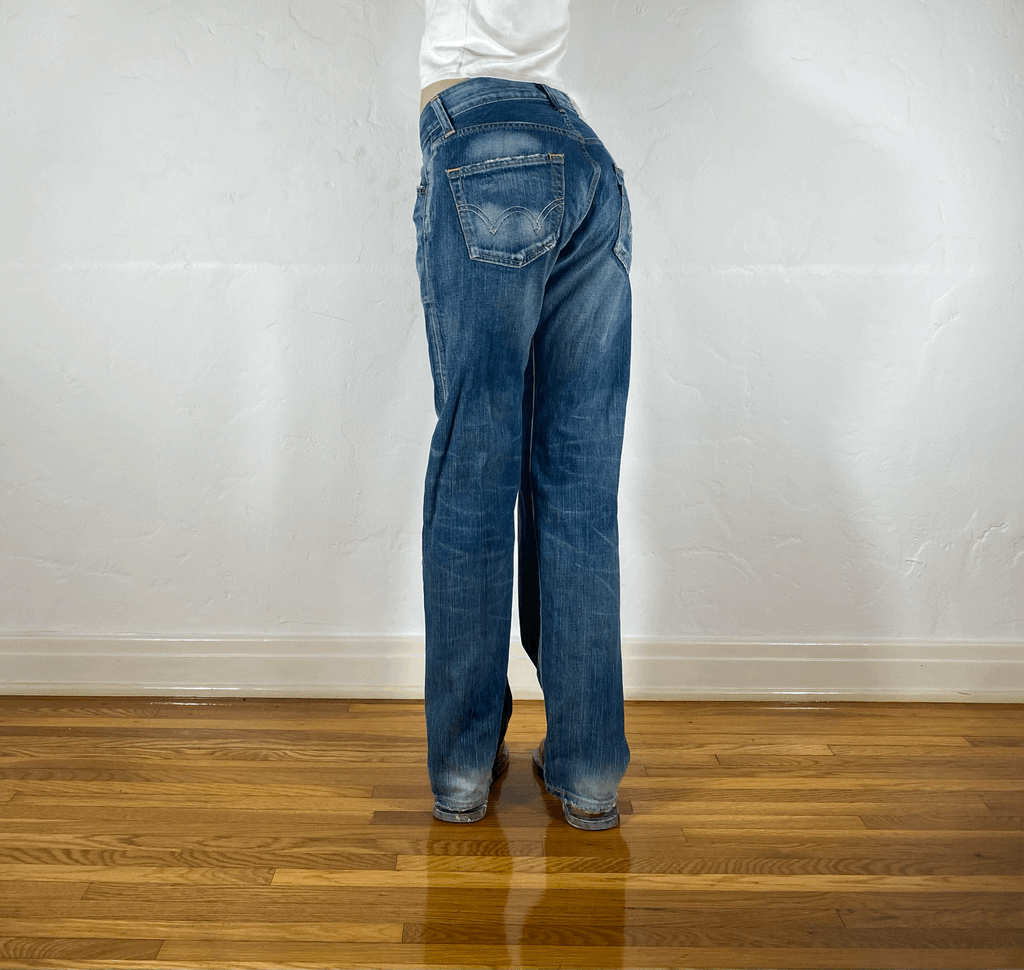 Aqua Blue Straight Jeans, S