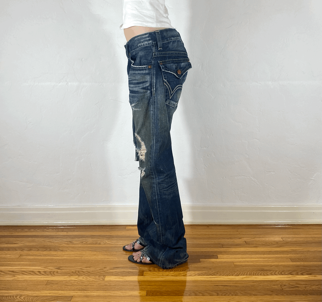 Edwin Blue Rainbow Stitch Jeans, M/L