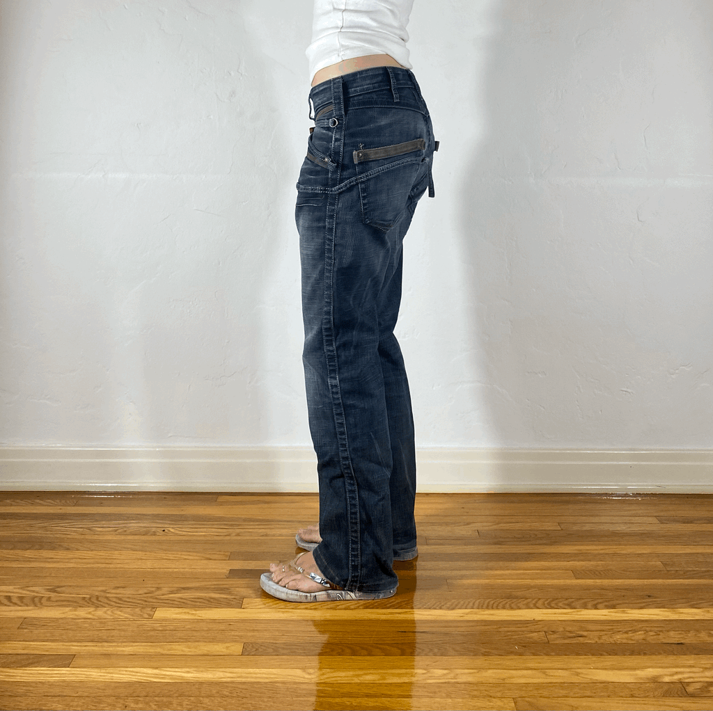 Marithe + Francois Girbaud Strap Jeans, M