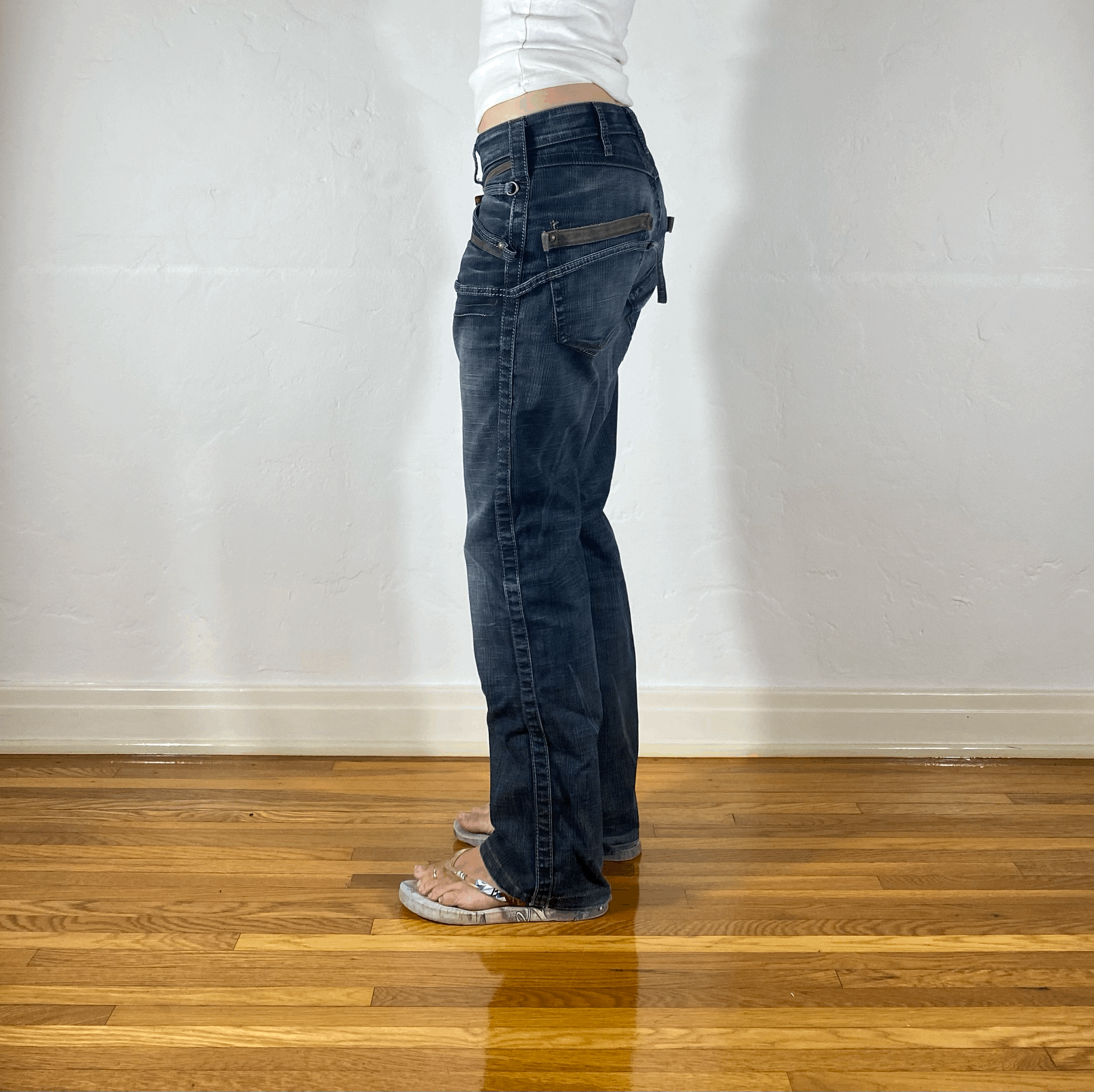 Marithe + Francois Girbaud Strap Jeans, M