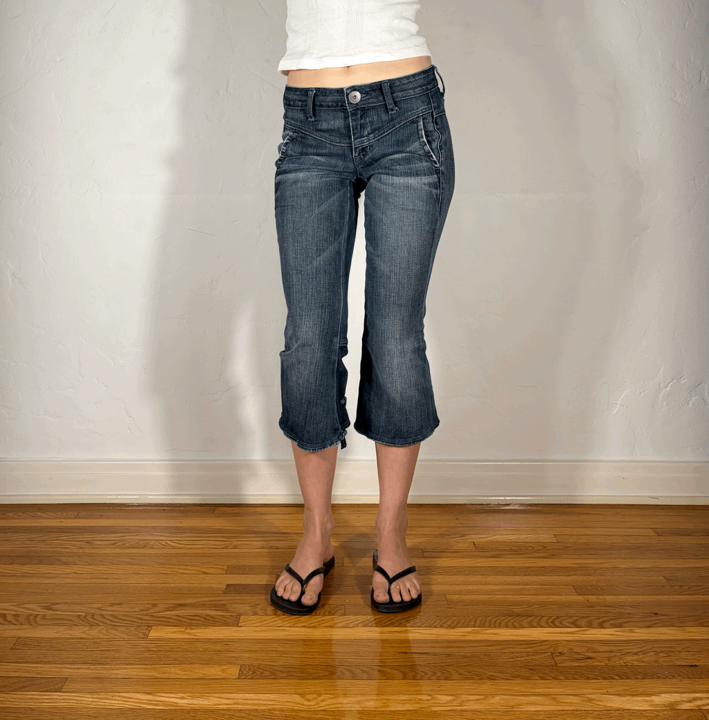Marithe + Francois Girbaud Black Cinch Capri Jeans, S
