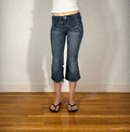 Marithe + Francois Girbaud Black Cinch Capri Jeans, S