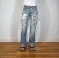 Edwin Repaired Distressed Jeans, S